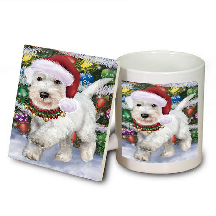 Trotting in the Snow Schnauzer Dog Mug and Coaster Set MUC55451