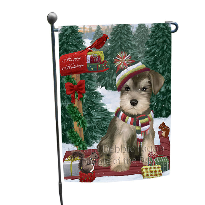 Merry Christmas Woodland Sled Schnauzer Dog Garden Flag GFLG55316