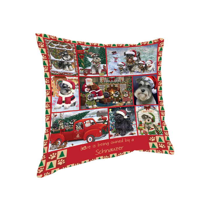 Love is Being Owned Christmas Schnauzer Dogs Pillow PIL85868
