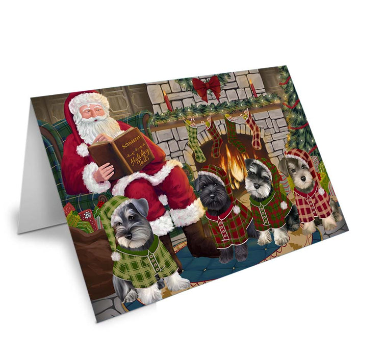 Christmas Cozy Holiday Tails Schnauzers Dog Handmade Artwork Assorted Pets Greeting Cards and Note Cards with Envelopes for All Occasions and Holiday Seasons GCD70670