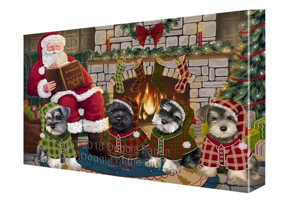 Christmas Cozy Holiday Tails Schnauzers Dog Canvas Print Wall Art Décor CVS118394