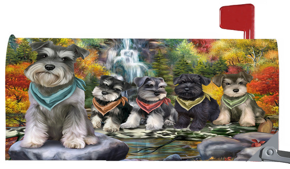 Scenic Waterfall Schnauzer Dogs Magnetic Mailbox Cover MBC48752