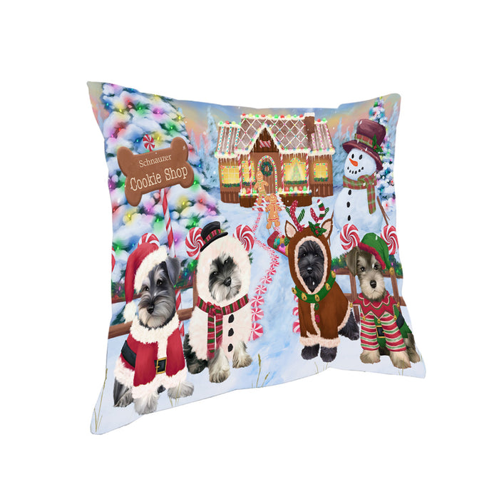 Holiday Gingerbread Cookie Shop Schnauzers Dog Pillow PIL80756