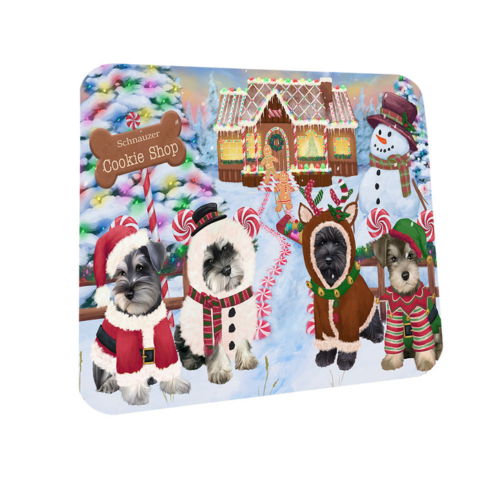 Holiday Gingerbread Cookie Shop Schnauzers Dog Coasters Set of 4 CST56574