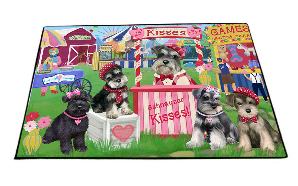 Carnival Kissing Booth Schnauzers Dog Floormat FLMS53028
