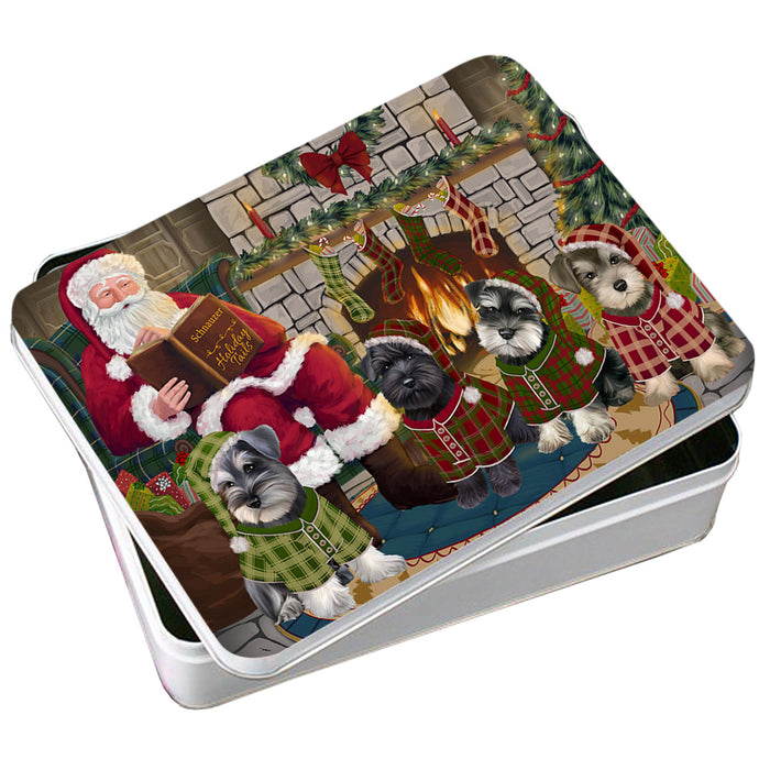 Christmas Cozy Holiday Tails Schnauzers Dog Photo Storage Tin PITN55328