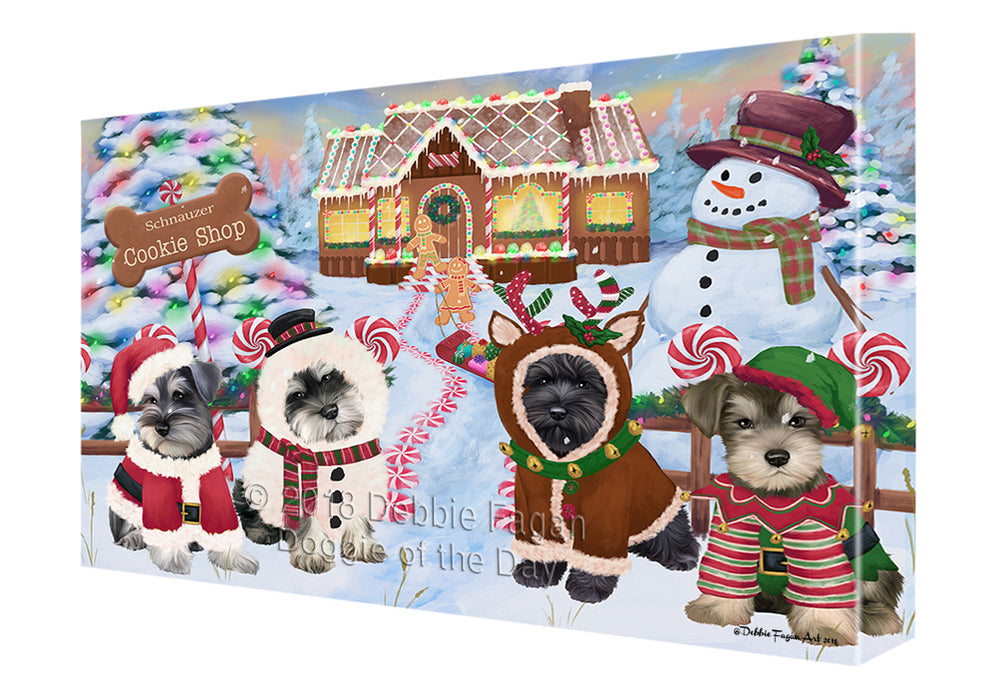 Holiday Gingerbread Cookie Shop Schnauzers Dog Canvas Print Wall Art Décor CVS131768