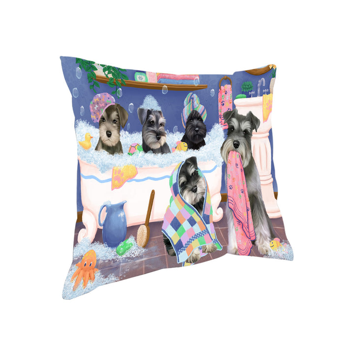 Rub A Dub Dogs In A Tub Schnauzers Dog Pillow PIL81568