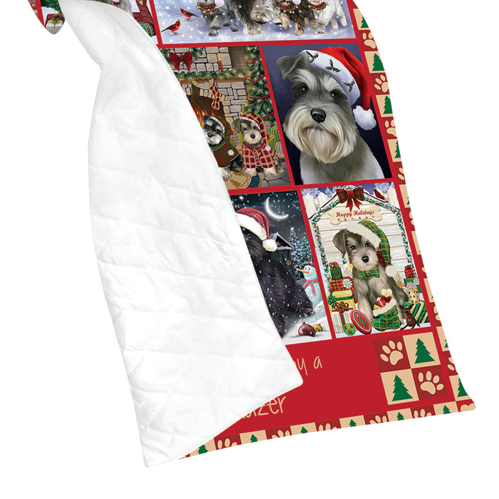 Love is Being Owned Christmas Schnauzer Dogs Quilt