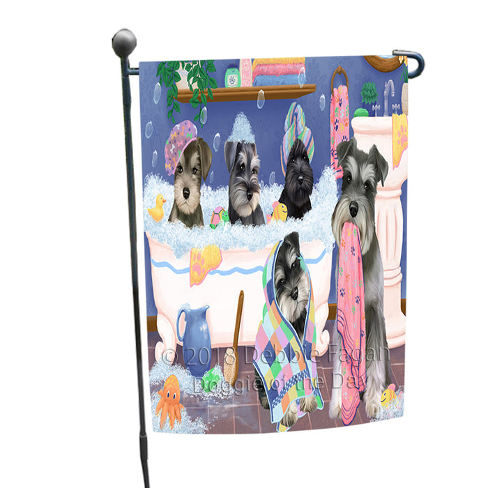 Rub A Dub Dogs In A Tub Schnauzers Dog Garden Flag GFLG57447