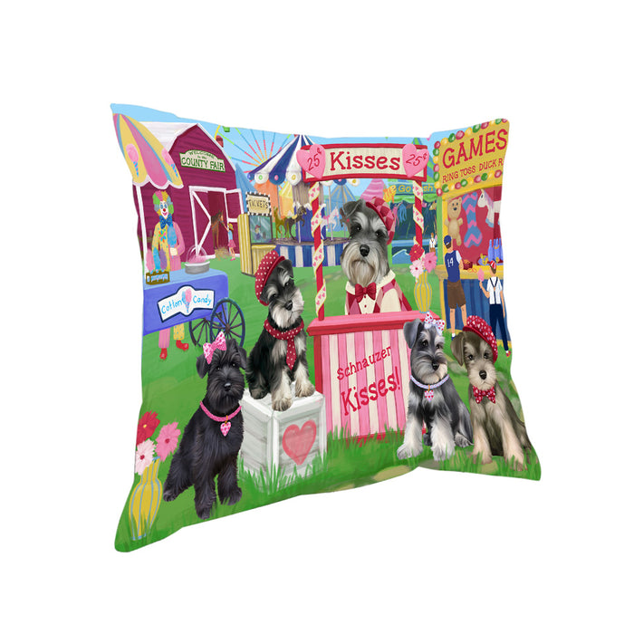 Carnival Kissing Booth Schnauzers Dog Pillow PIL77980