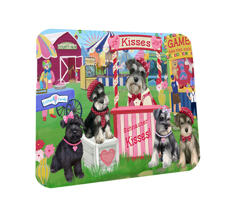 Carnival Kissing Booth Schnauzers Dog Coasters Set of 4 CST55880