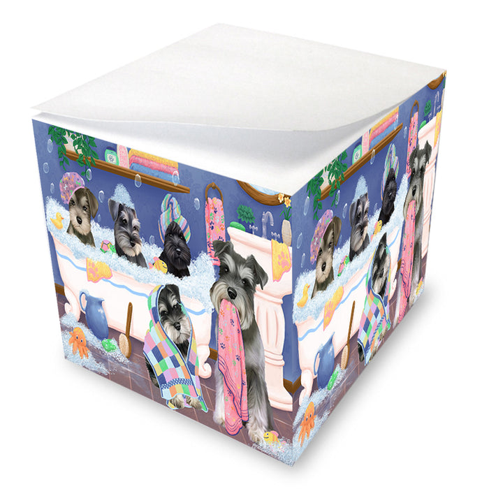 Rub A Dub Dogs In A Tub Schnauzers Dog Note Cube NOC54891