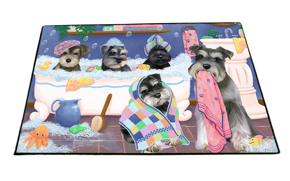 Rub A Dub Dogs In A Tub Schnauzers Dog Floormat FLMS53640