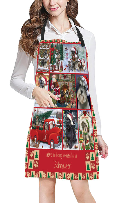 Love is Being Owned Christmas Schnauzer Dogs Apron