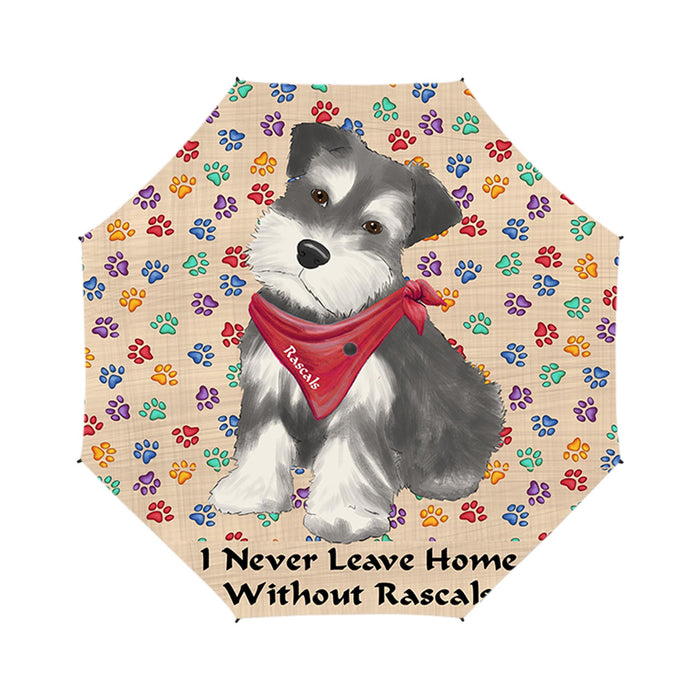 Custom Pet Name Personalized I never Leave Home Schnauzer Dog Semi-Automatic Foldable Umbrella