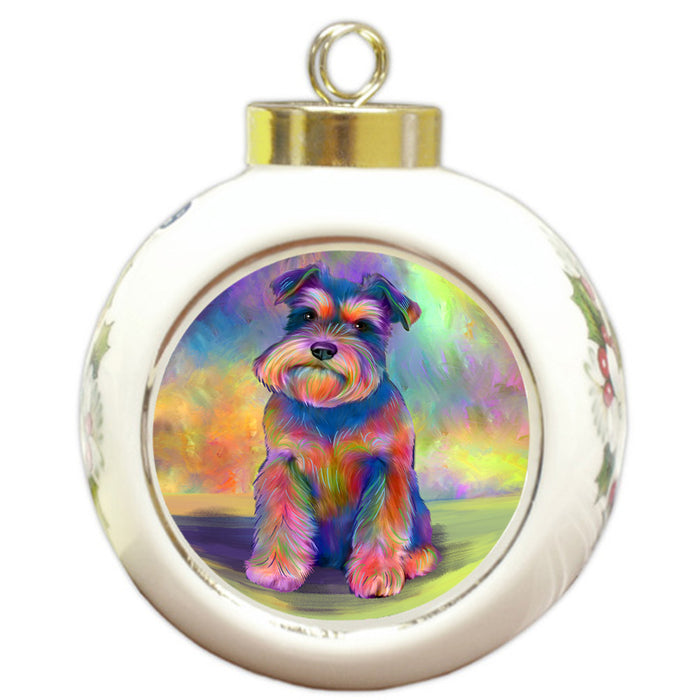 Paradise Wave Schnauzer Dog Round Ball Christmas Ornament RBPOR57088