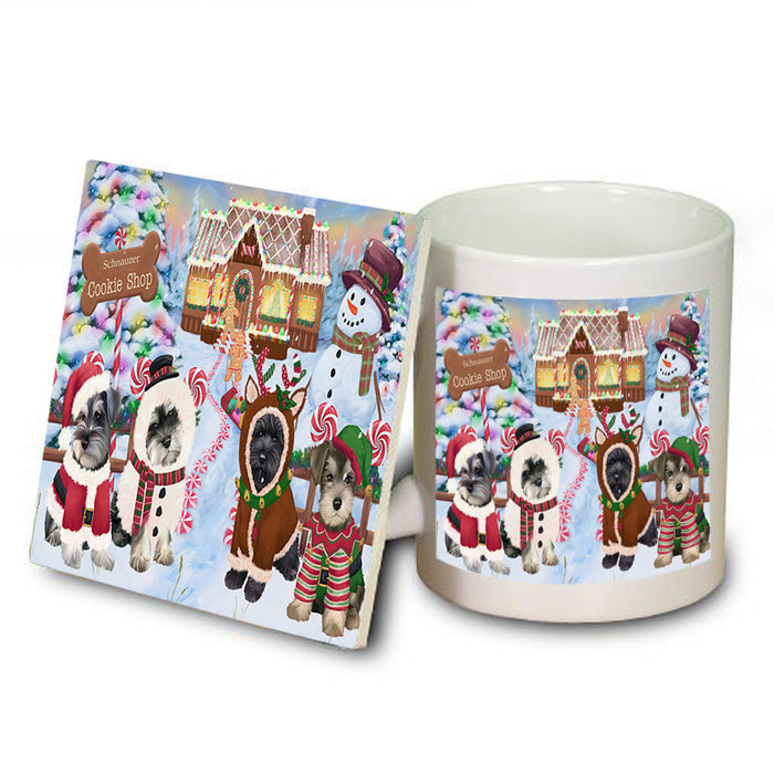 Holiday Gingerbread Cookie Shop Schnauzers Dog Mug and Coaster Set MUC56608