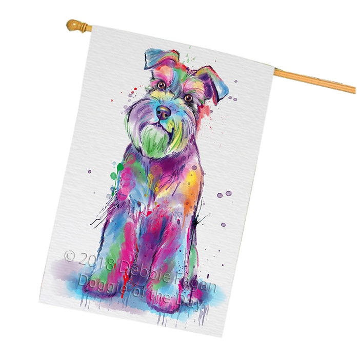 Watercolor Schnauzer Dog House Flag FLG65125