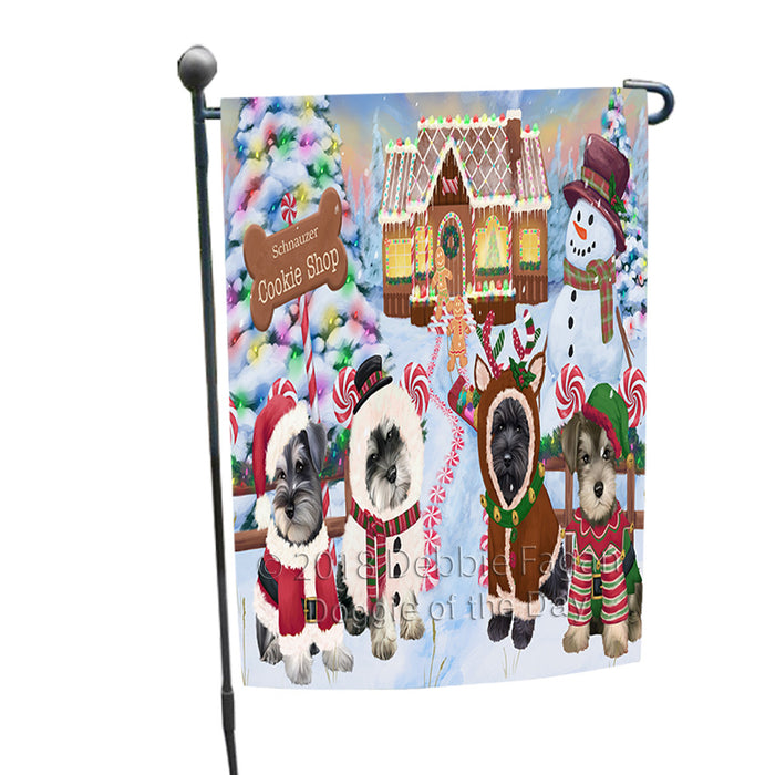 Holiday Gingerbread Cookie Shop Schnauzers Dog Garden Flag GFLG57244