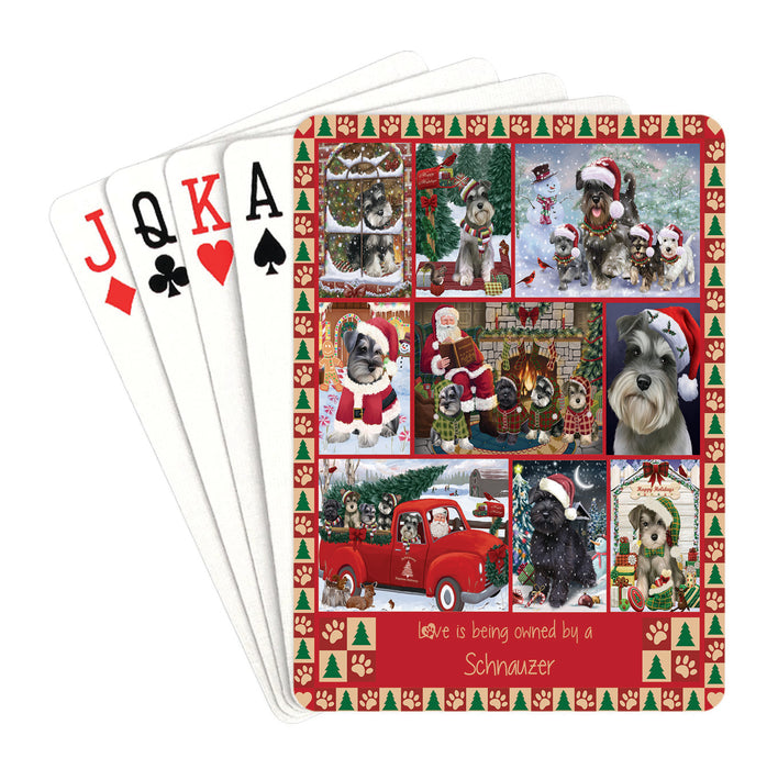 Love is Being Owned Christmas Schnauzer Dogs Playing Card Decks