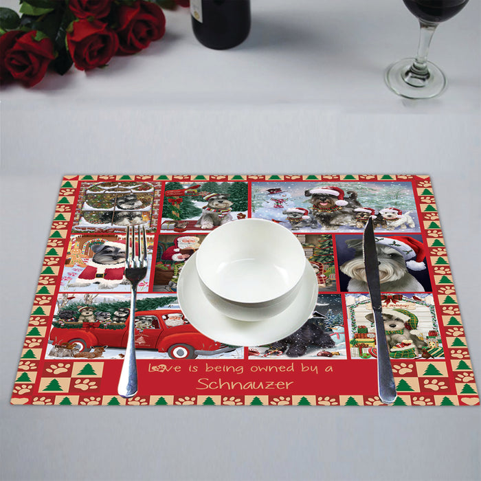 Love is Being Owned Christmas Schnauzer Dogs Placemat