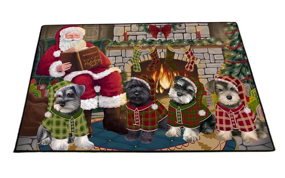 Christmas Cozy Holiday Tails Schnauzers Dog Floormat FLMS52746