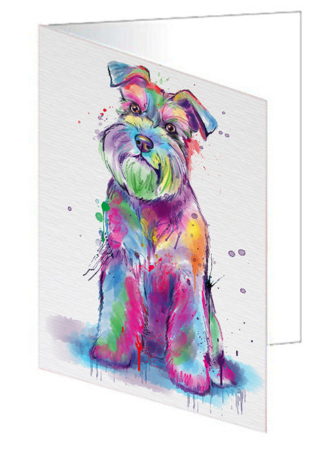 Watercolor Schnauzer Dog Handmade Artwork Assorted Pets Greeting Cards and Note Cards with Envelopes for All Occasions and Holiday Seasons GCD76817