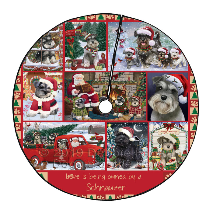 Love is Being Owned Christmas Schnauzer Dogs Tree Skirt