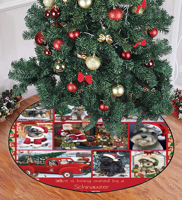 Love is Being Owned Christmas Schnauzer Dogs Tree Skirt