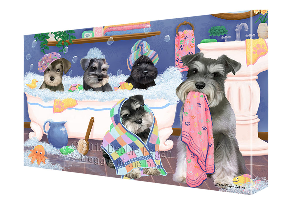 Rub A Dub Dogs In A Tub Schnauzers Dog Canvas Print Wall Art Décor CVS133595