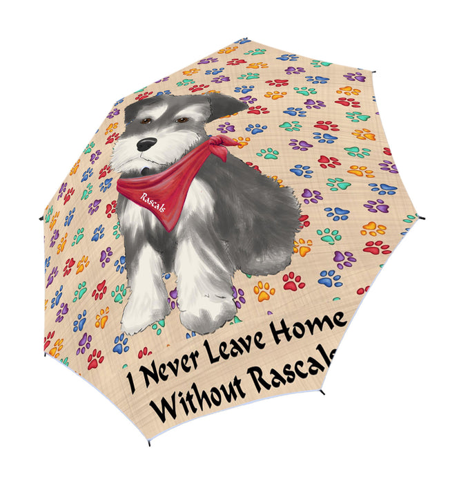 Custom Pet Name Personalized I never Leave Home Schnauzer Dog Semi-Automatic Foldable Umbrella