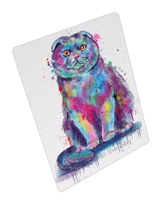 Watercolor Scottish Fold Cat Cutting Board - For Kitchen - Scratch & Stain Resistant - Designed To Stay In Place - Easy To Clean By Hand - Perfect for Chopping Meats, Vegetables