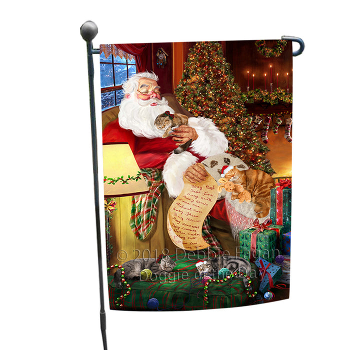Santa Sleeping with Scottish Fold Cats Christmas Garden Flag GFLG52884