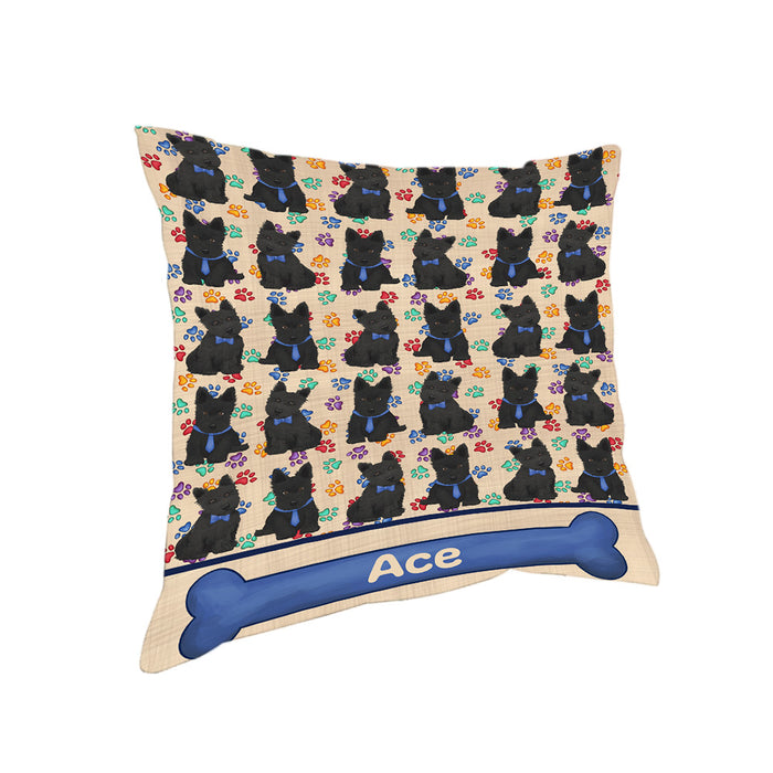 Rainbow Paw Print Scottish Terrier Dogs Pillow PIL84384