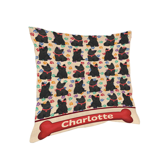 Rainbow Paw Print Scottish Terrier Dogs Pillow PIL84388