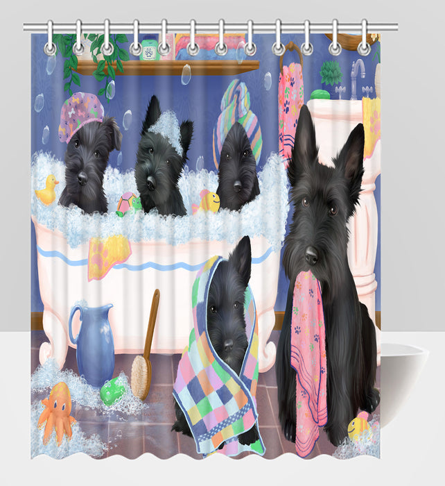 Rub A Dub Dogs In A Tub Scottish Terrier Dogs Shower Curtain
