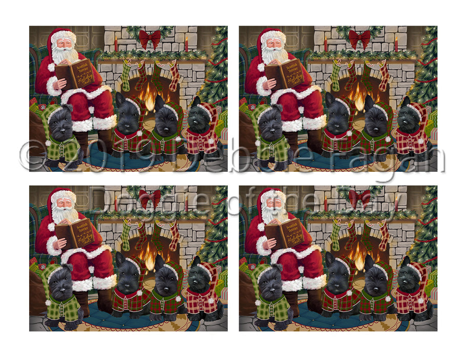 Christmas Cozy Holiday Fire Tails Scottish Terrier Dogs Placemat