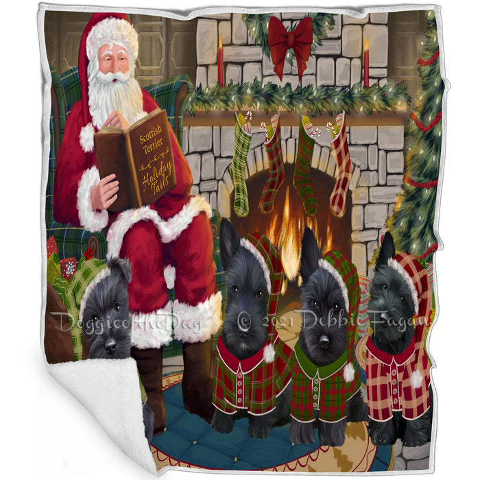 Christmas Cozy Holiday Tails Scottish Terriers Dog Blanket BLNKT117894