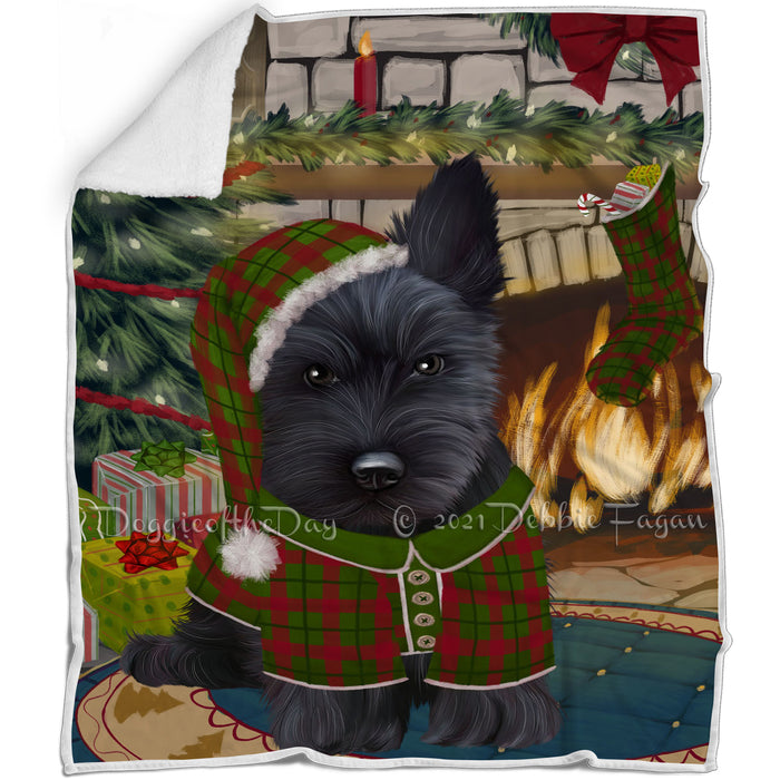 The Stocking was Hung Scottish Terrier Dog Blanket BLNKT119847