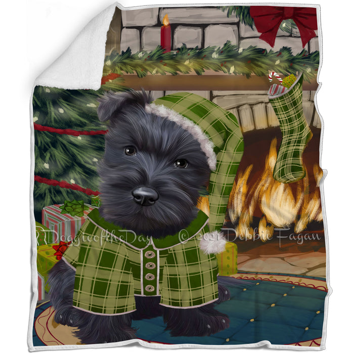 The Stocking was Hung Scottish Terrier Dog Blanket BLNKT119865