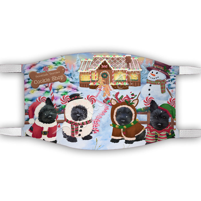 Holiday Gingerbread Cookie Scottish Terrier Dogs Shop Face Mask FM48928