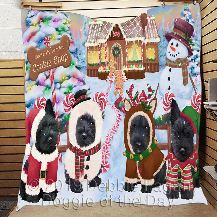 Holiday Gingerbread Cookie Scottish Terrier Dogs Quilt