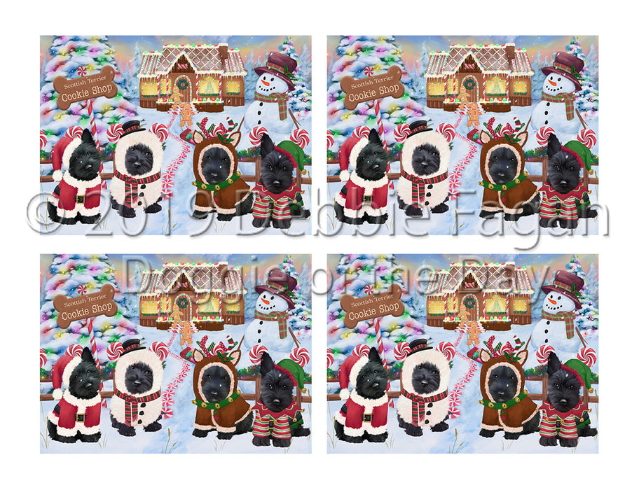 Holiday Gingerbread Cookie Scottish Terrier Dogs Placemat