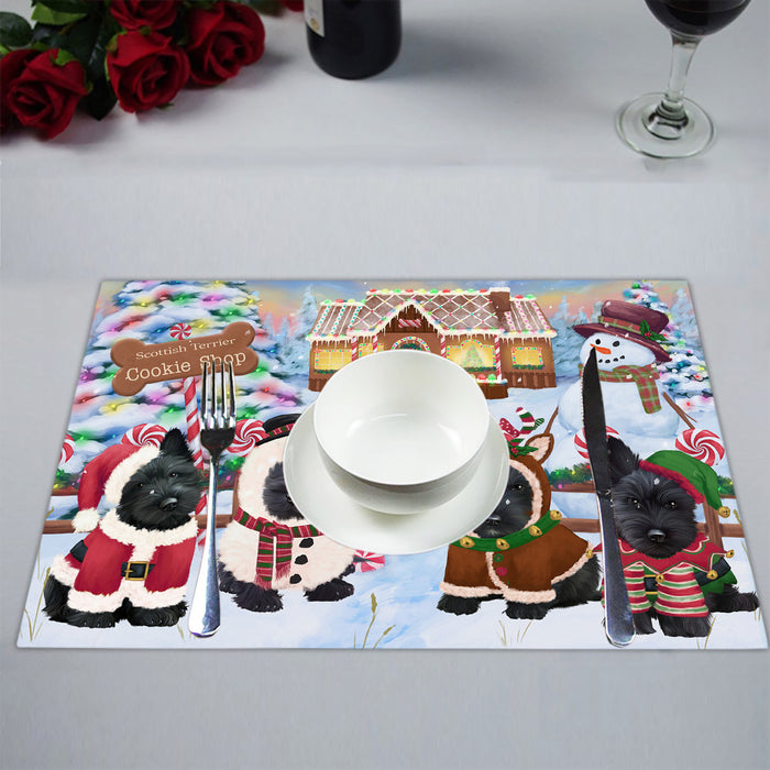 Holiday Gingerbread Cookie Scottish Terrier Dogs Placemat