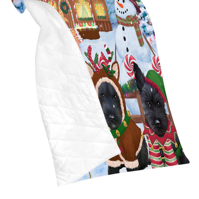 Holiday Gingerbread Cookie Scottish Terrier Dogs Quilt