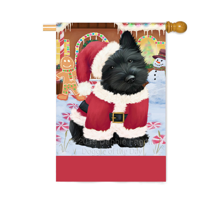 Personalized Gingerbread Candyfest Scottish Terrier Dog Custom House Flag FLG63947