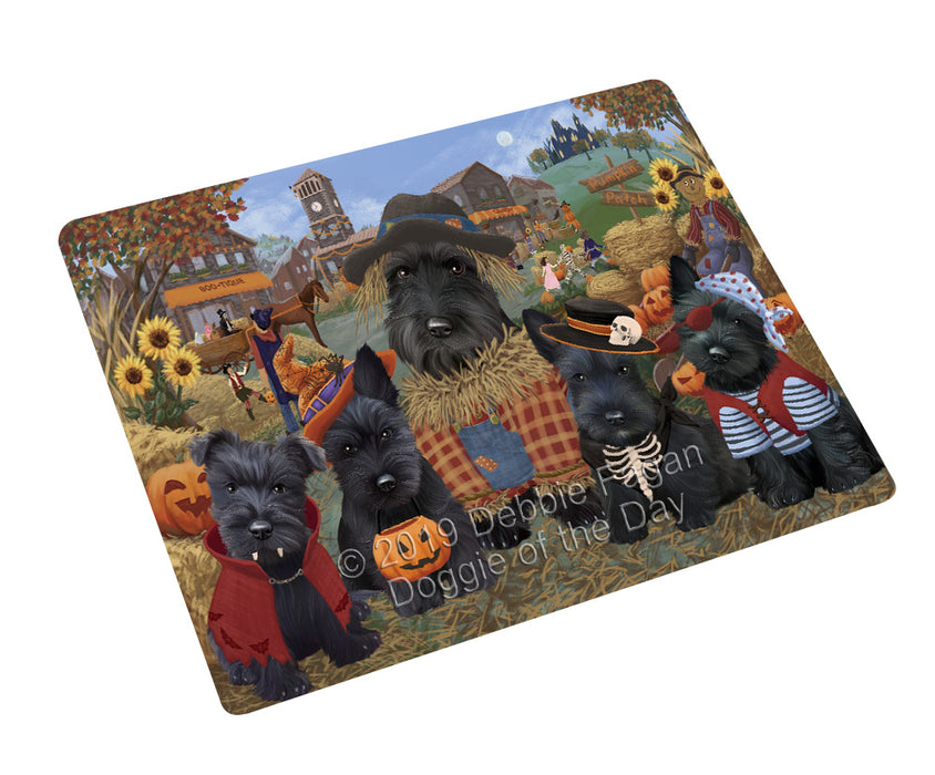 Halloween 'Round Town Scottish Terrier Dogs Cutting Board - For Kitchen - Scratch & Stain Resistant - Designed To Stay In Place - Easy To Clean By Hand - Perfect for Chopping Meats, Vegetables