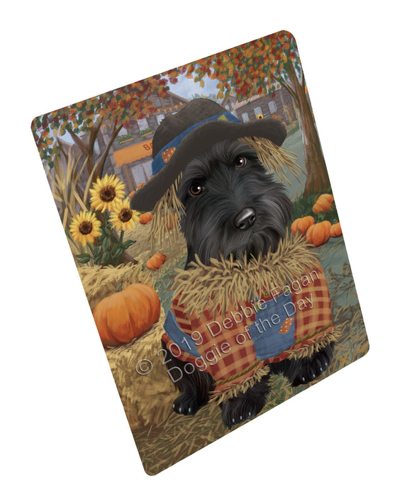 Fall Pumpkin Scarecrow Scottish Terrier Dogs Cutting Board - For Kitchen - Scratch & Stain Resistant - Designed To Stay In Place - Easy To Clean By Hand - Perfect for Chopping Meats, Vegetables