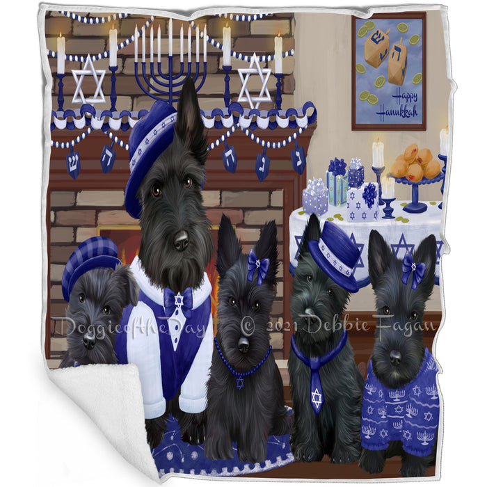 Happy Hanukkah Scottish Terrier Dogs Blanket BLNKT144039
